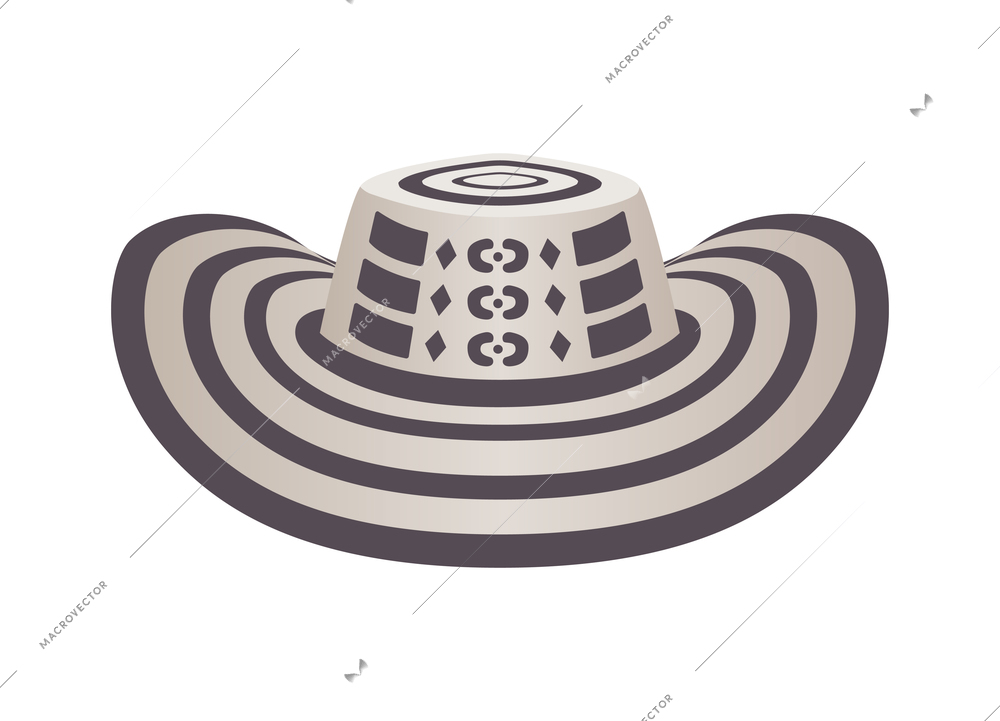 Colombia travel tourism composition with isolated image of traditional bicorne hat on blank background vector illustration