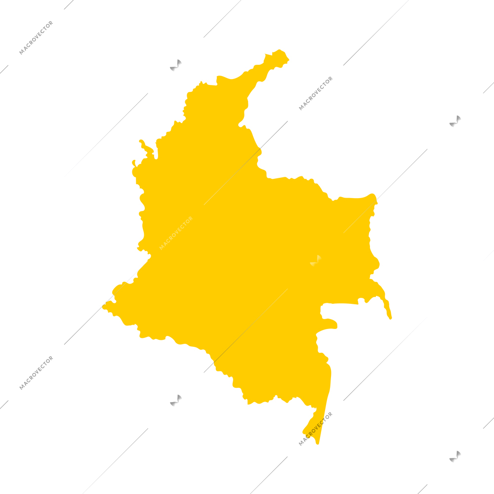 Colombia travel tourism composition with isolated image of map with silhouette of borders on blank background vector illustration