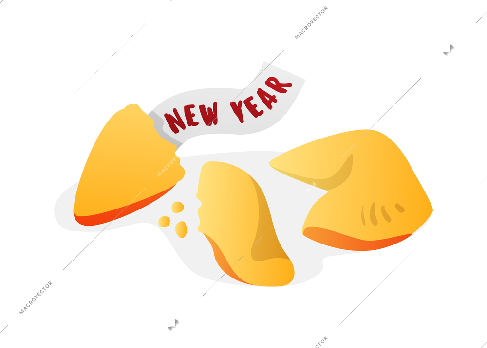 Chinese new year celebration composition with isolated images of fortune cookies on blank background vector illustration