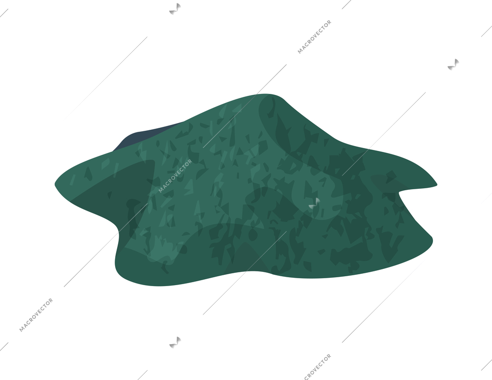 Spirulina isometric composition with isolated image of pile of spirulina powder on blank background vector illustration