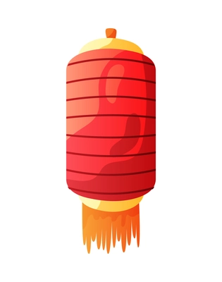 Chinese new year celebration composition with isolated image of traditional lantern with pendants vector illustration