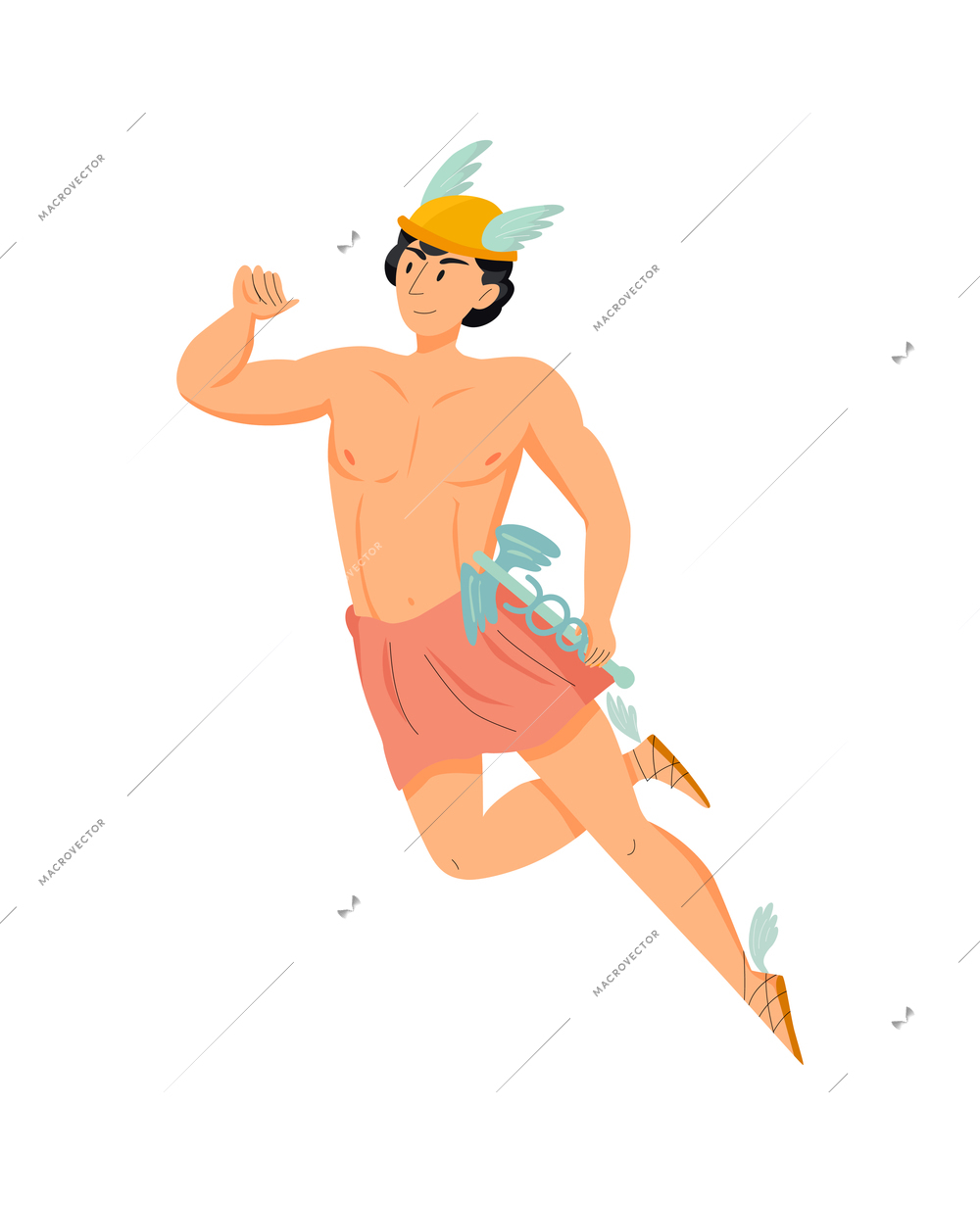 Greek god composition with isolated human character of ancient mythological character on blank background vector illustration