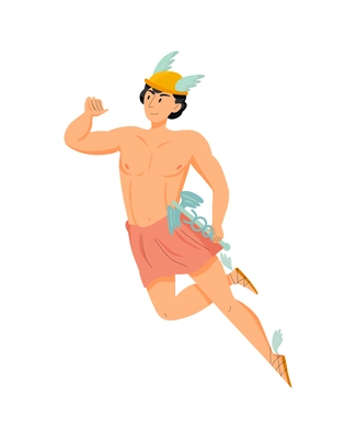 Greek god composition with isolated human character of ancient mythological character on blank background vector illustration