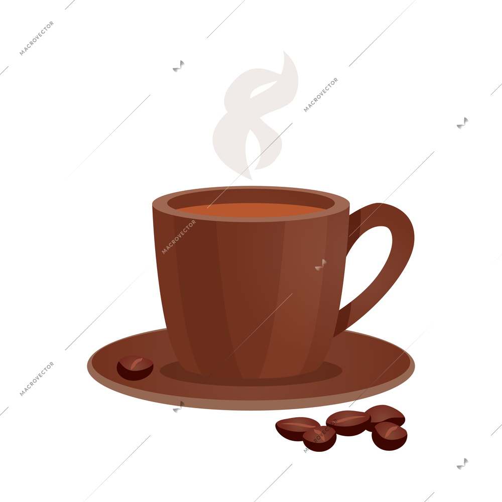 Colombia travel tourism composition with isolated image of cup of coffee with smoke and beans vector illustration