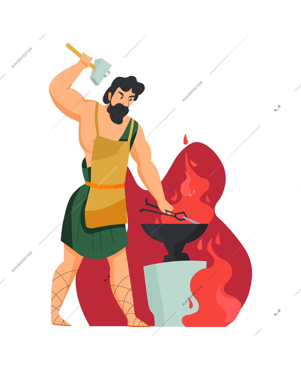 Greek god composition with isolated human character of ancient mythological character on blank background vector illustration