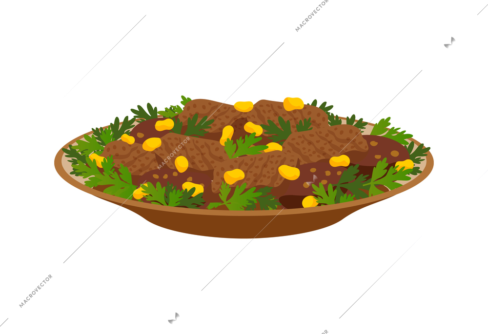 Colombia travel tourism composition with isolated image of dish with colombian food on blank background vector illustration