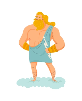 Greek god composition with isolated human character of ancient mythological character on blank background vector illustration