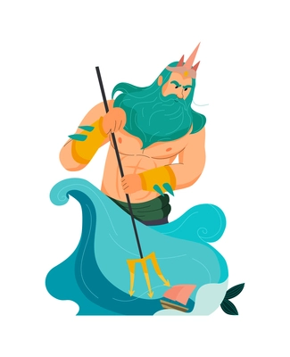 Greek god composition with isolated human character of ancient mythological character on blank background vector illustration