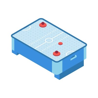 Recreation room isometric composition with isolated image of table for playing air hockey vector illustration