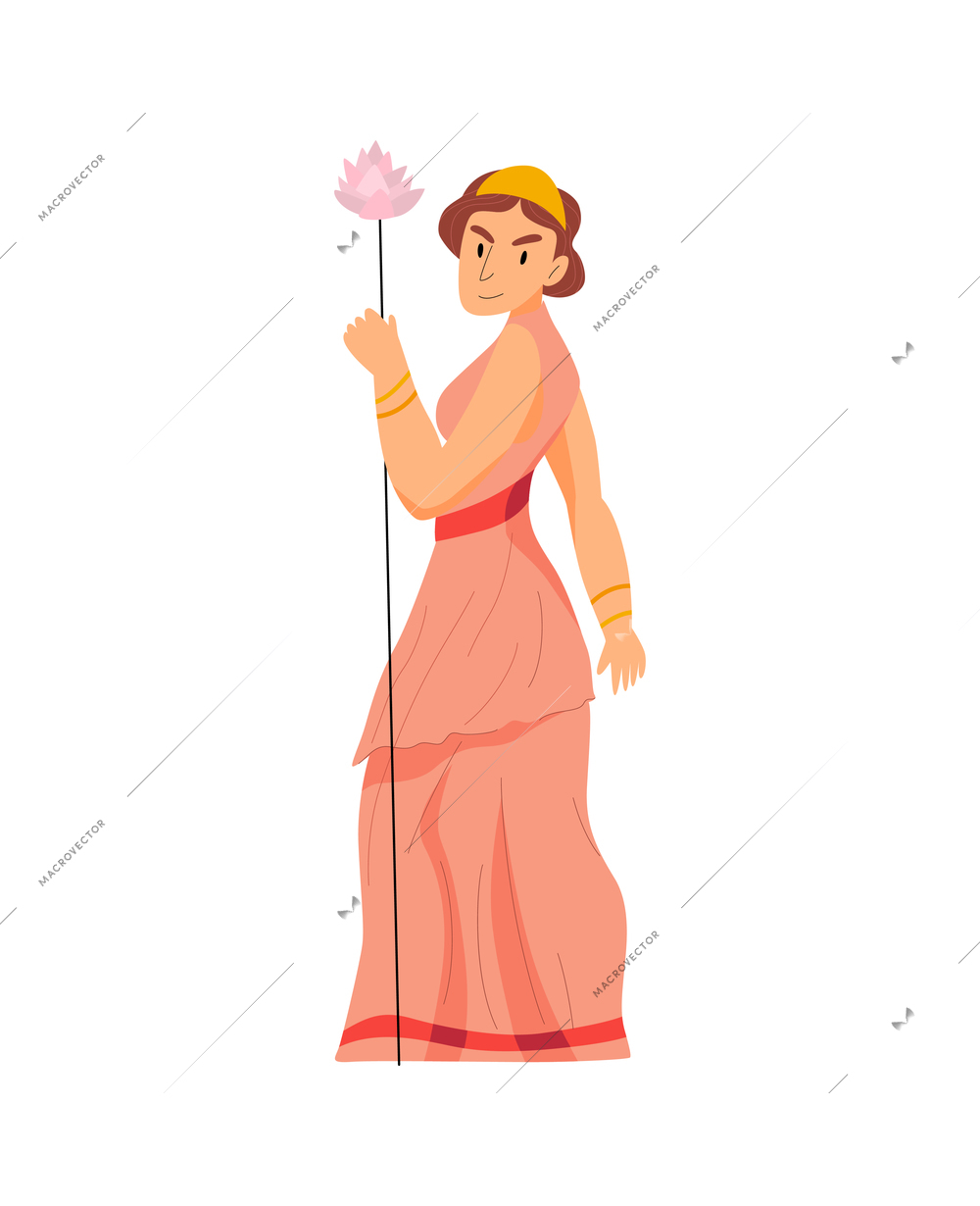 Greek god composition with isolated human character of ancient mythological character on blank background vector illustration