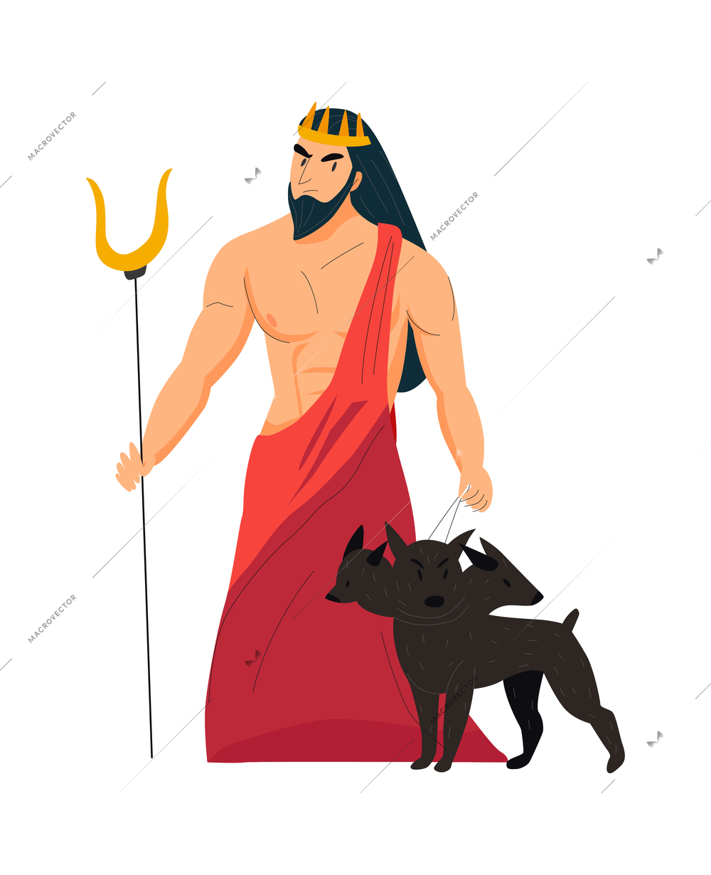 Greek god composition with isolated human character of ancient mythological character on blank background vector illustration