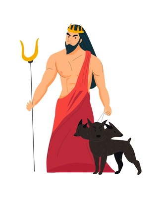 Greek god composition with isolated human character of ancient mythological character on blank background vector illustration