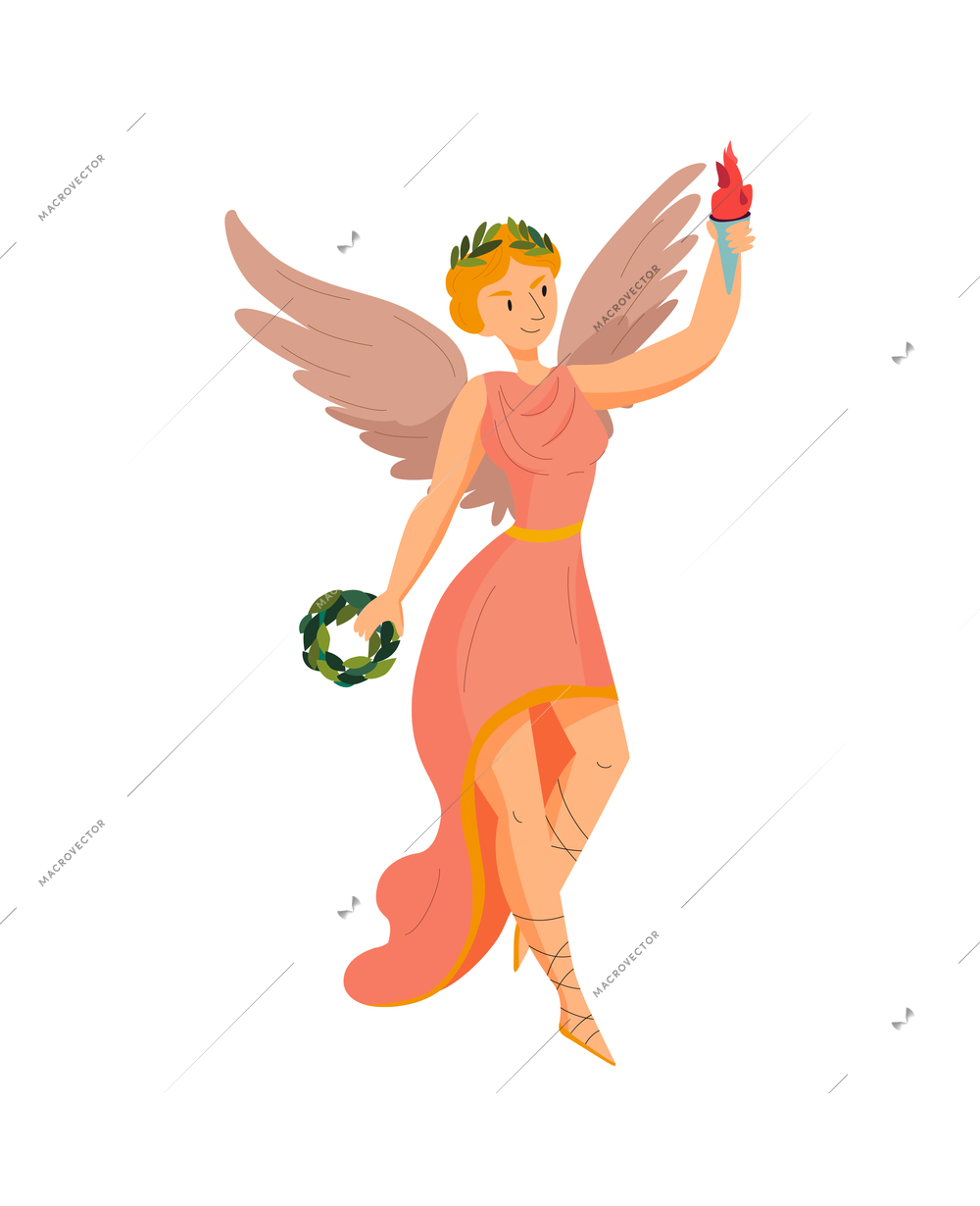 Greek god composition with isolated human character of ancient mythological character on blank background vector illustration