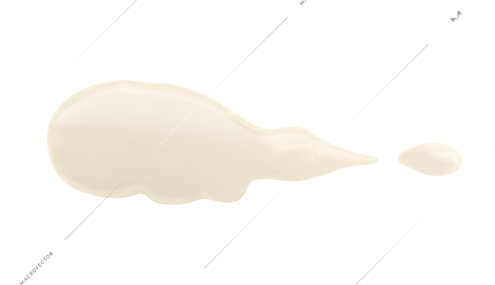 Sauce mayonnaise cream spot realistic composition isolated on blank background vector illustration