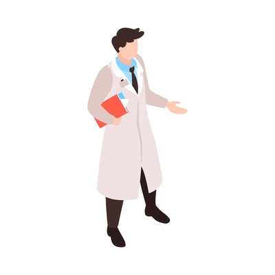 Isometric human cloning dna research science laboratory composition with isolated character of male scientist vector illustration