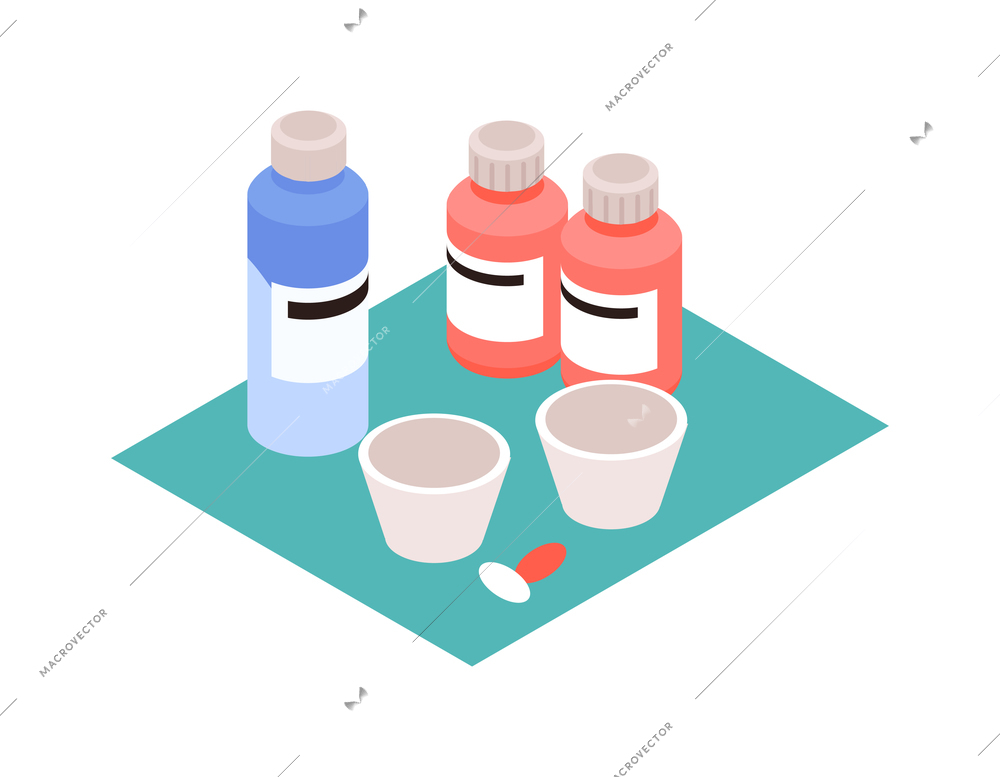 Isometric gynecology obstetrics composition with isolated image of vials with medication on blank background vector illustration