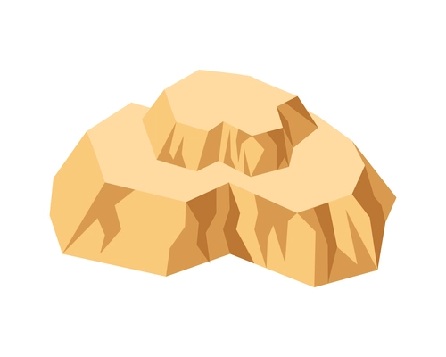 Isometric safari composition with isolated image of mountain cliffs on blank background vector illustration