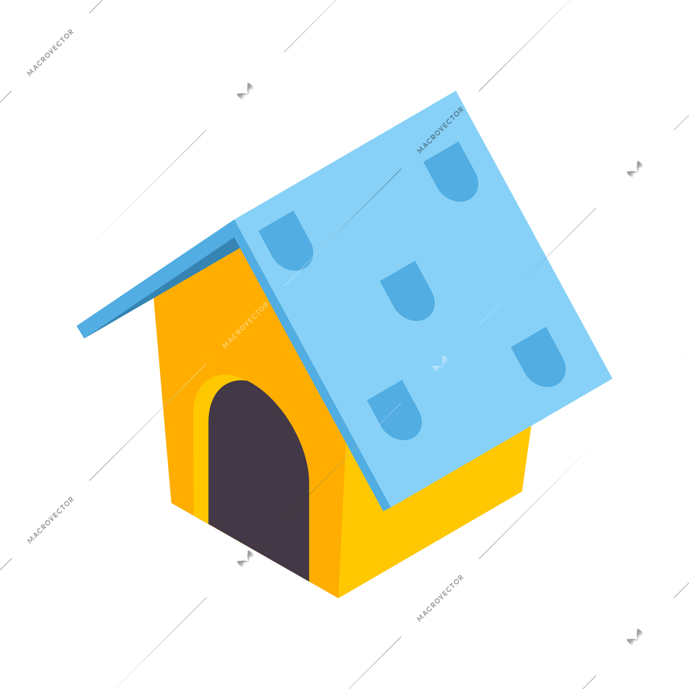 Kindergarten isometric composition with isolated image of toy booth on blank background vector illustration