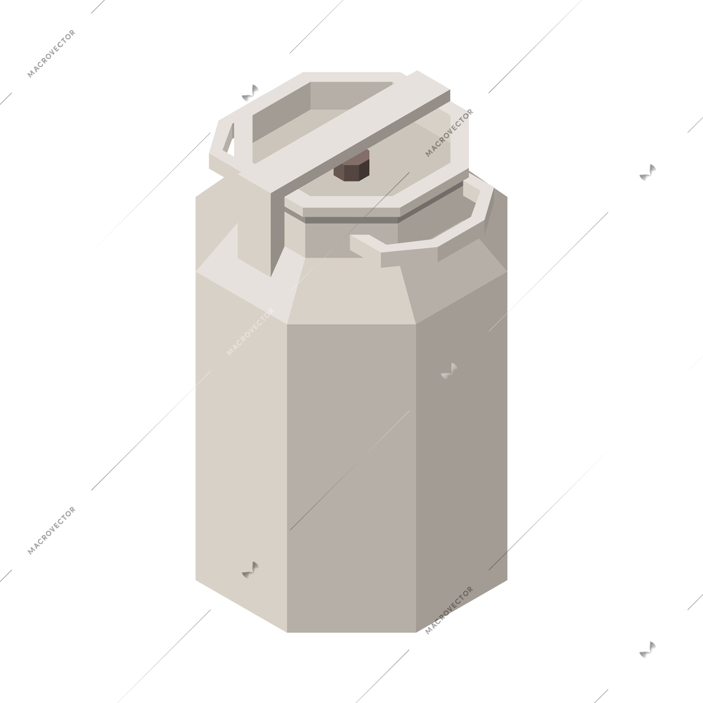 Milk production isometric composition with isolated image of industrial facility on blank background vector illustration