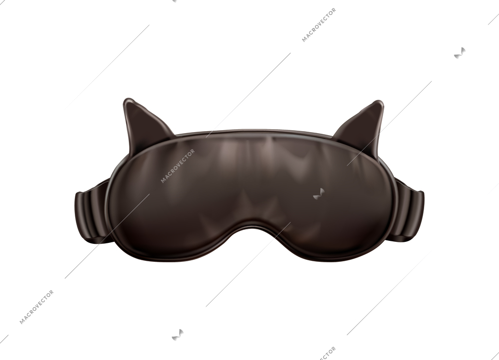 Sleeping eye mask composition with isolated image of fancy soft mask for sleep on blank background vector illustration