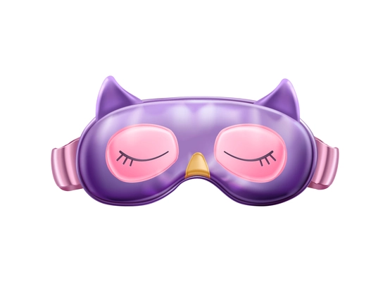 Sleeping eye mask composition with isolated image of fancy soft mask for sleep on blank background vector illustration