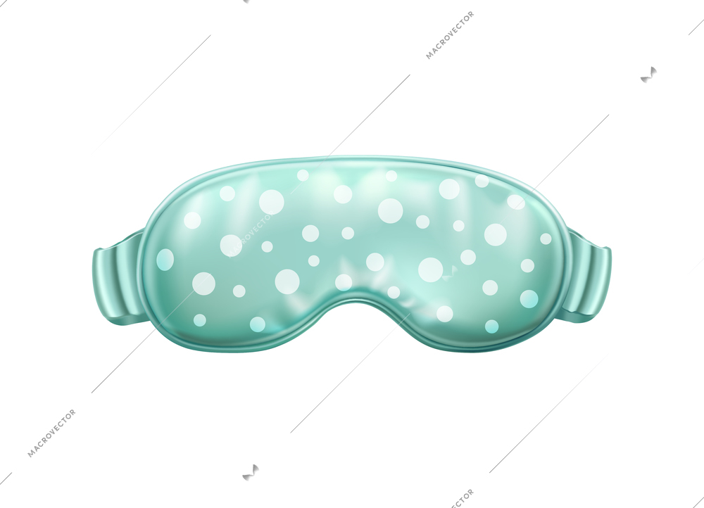 Sleeping eye mask composition with isolated image of fancy soft mask for sleep on blank background vector illustration