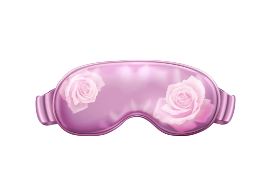 Sleeping eye mask composition with isolated image of fancy soft mask for sleep on blank background vector illustration