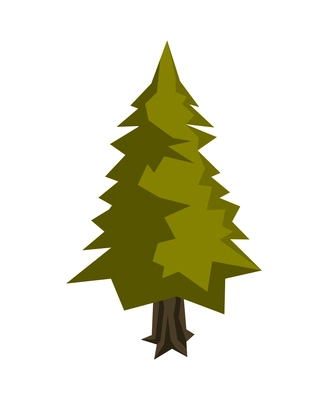 Isometric camping hiking active lifestyle vacation isometric composition with isolated image of fir tree vector illustration