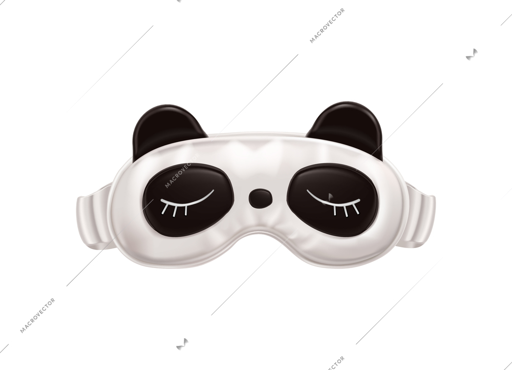 Sleeping eye mask composition with isolated image of fancy soft mask for sleep on blank background vector illustration