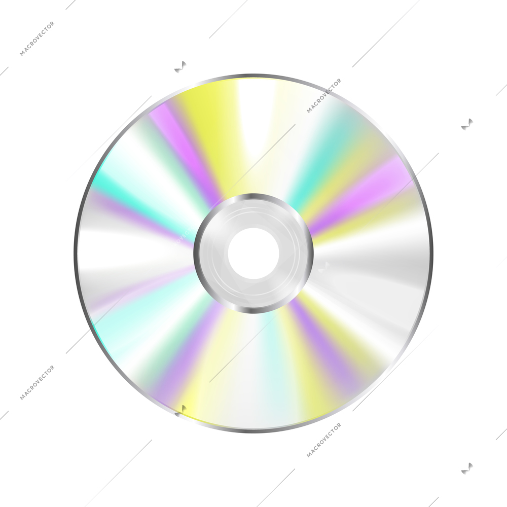 Realistic vintage music player retro composition with isolated image of audio cd on blank background vector illustration