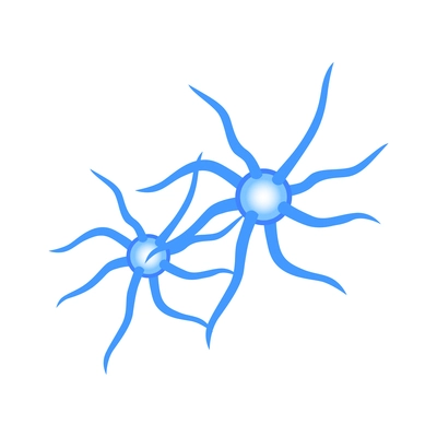 Isometric neurological neurology composition with isolated images of two polar neurocytes on blank background vector illustration