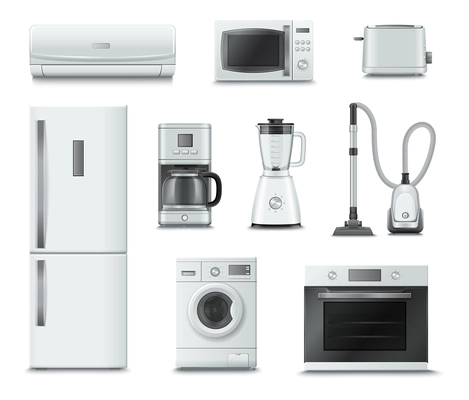 Realistic Kitchen Appliances Set, Vectors