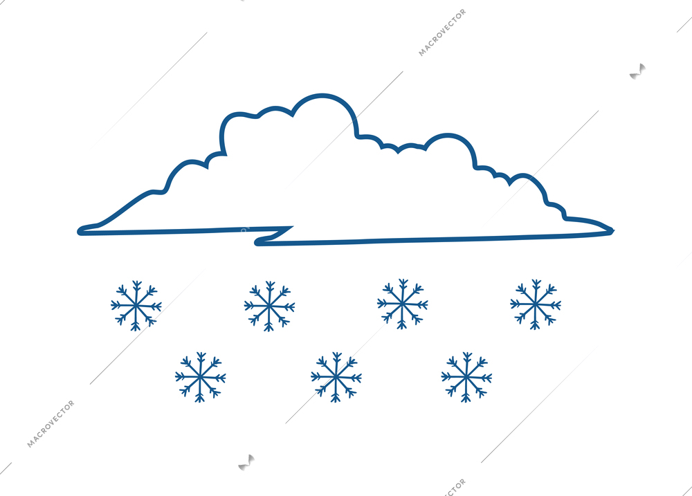 Weather sketch composition with isolated icons of weather conditions on blank background vector illustration