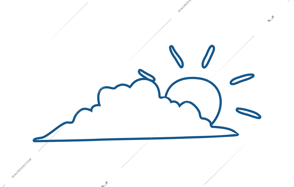 Weather sketch composition with isolated icons of weather conditions on blank background vector illustration