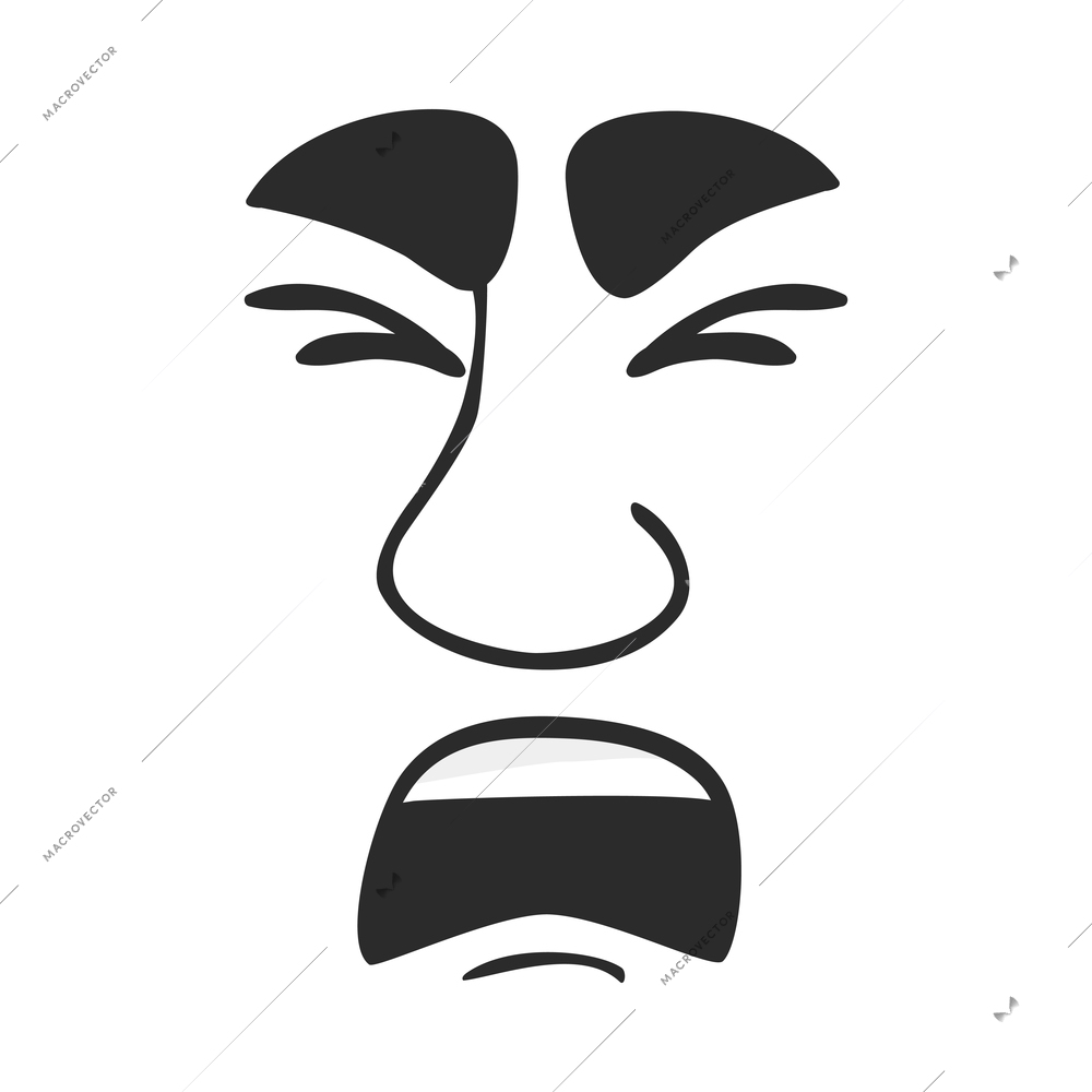 Facial avatar emotions composition with isolated icons expressing face emotion of cartoon character vector illustration