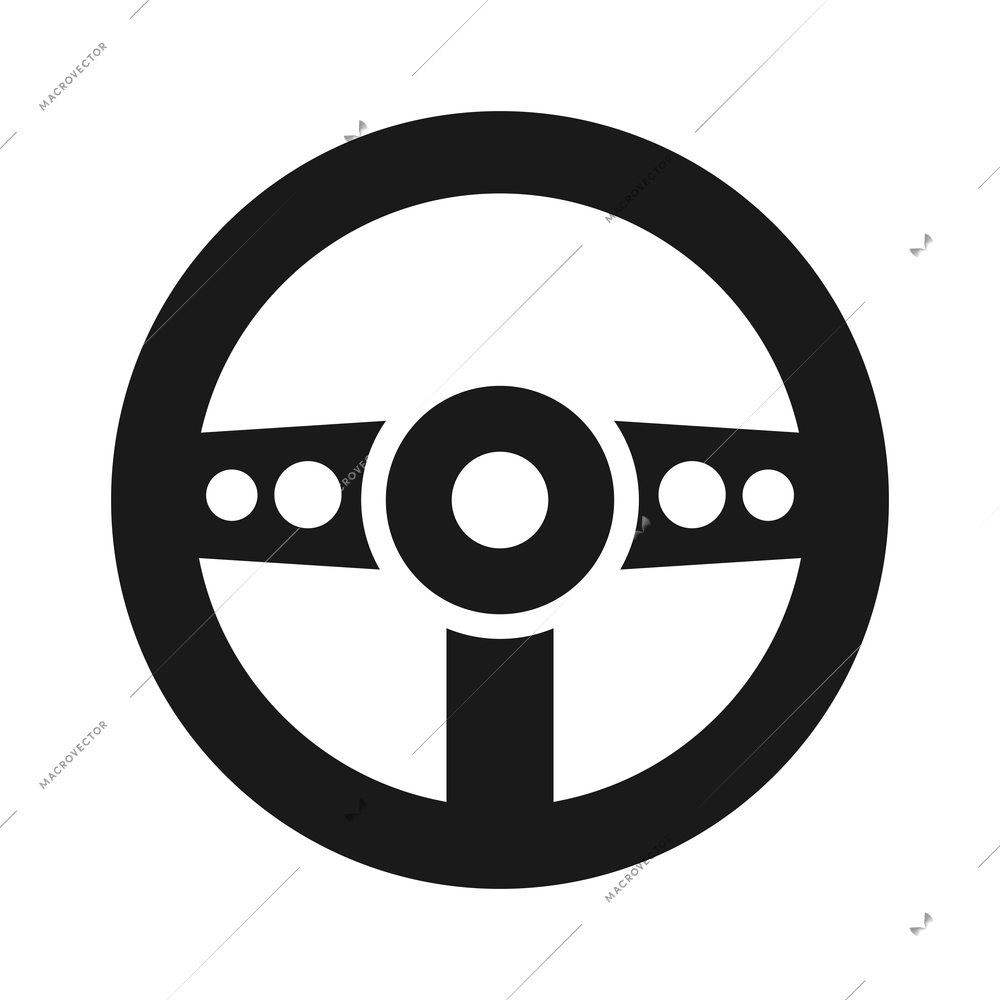 Video game flat composition with console gaming controller monochrome icon on blank background isolated vector illustration