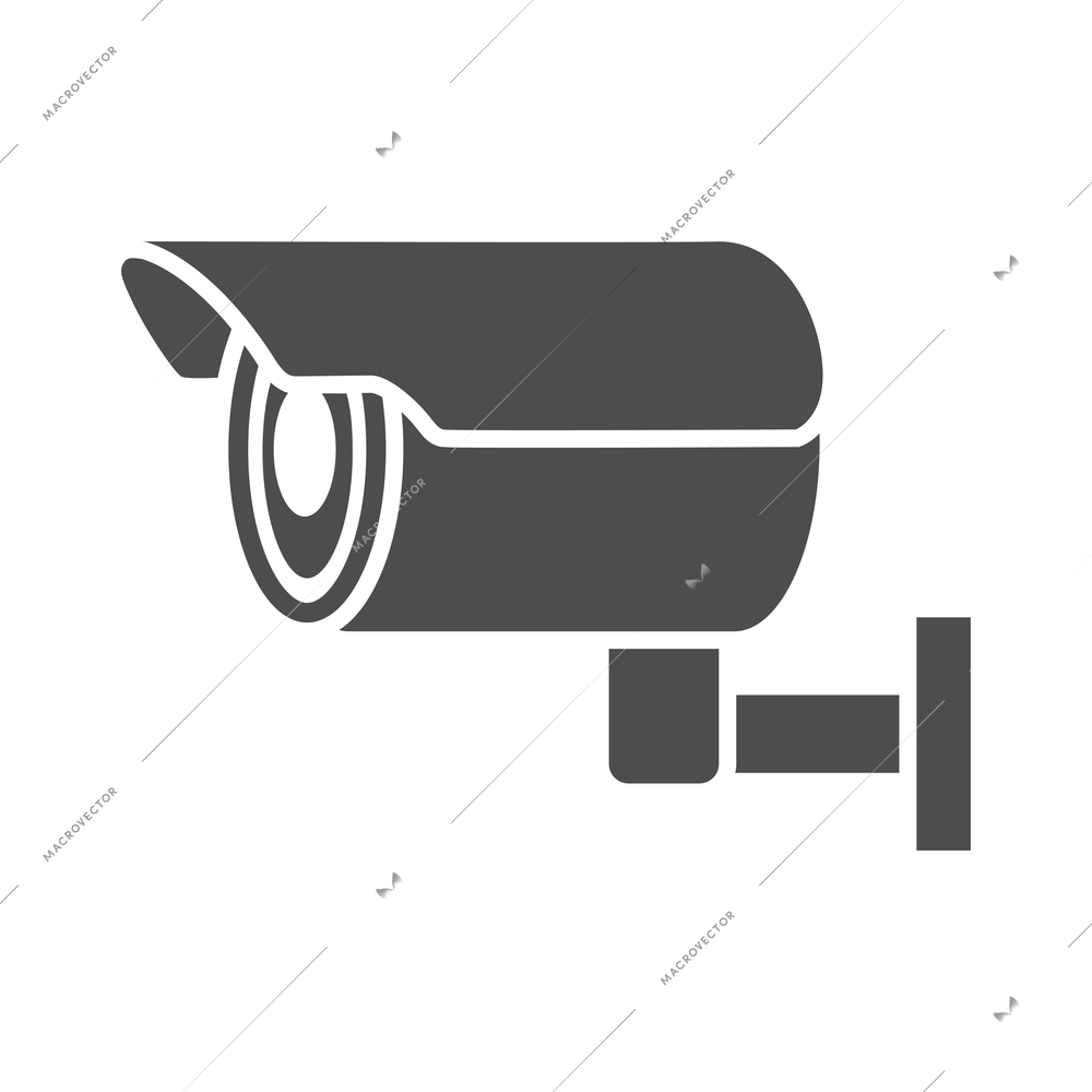 24 hours security surveillance camera composition with black CCTV icon isolated on blank background vector illustration