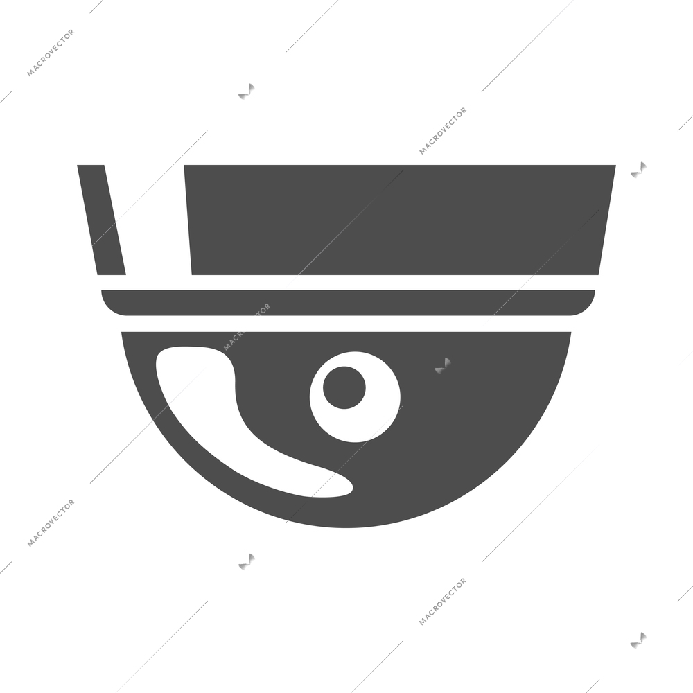 24 hours security surveillance camera composition with black CCTV icon isolated on blank background vector illustration