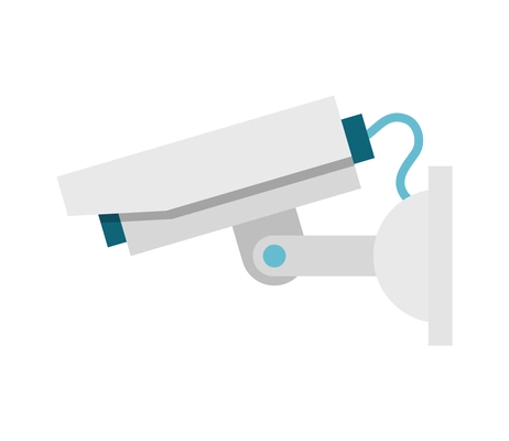 24 hours security surveillance camera composition with colored CCTV icon isolated on blank background vector illustration