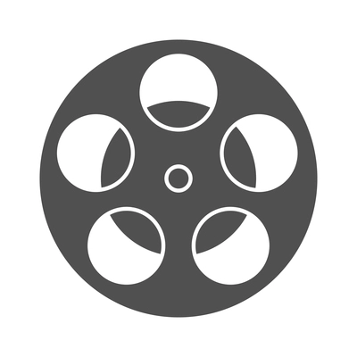 Cinema entertainment composition with isolated monochrome icon on blank background vector illustration