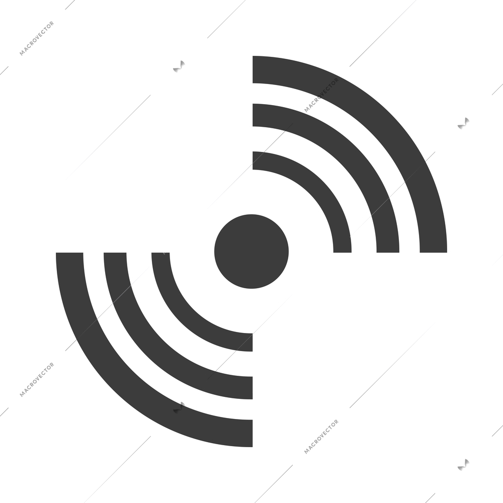 Wireless communication network business composition with black isolated wi-fi icon on blank background vector illustration