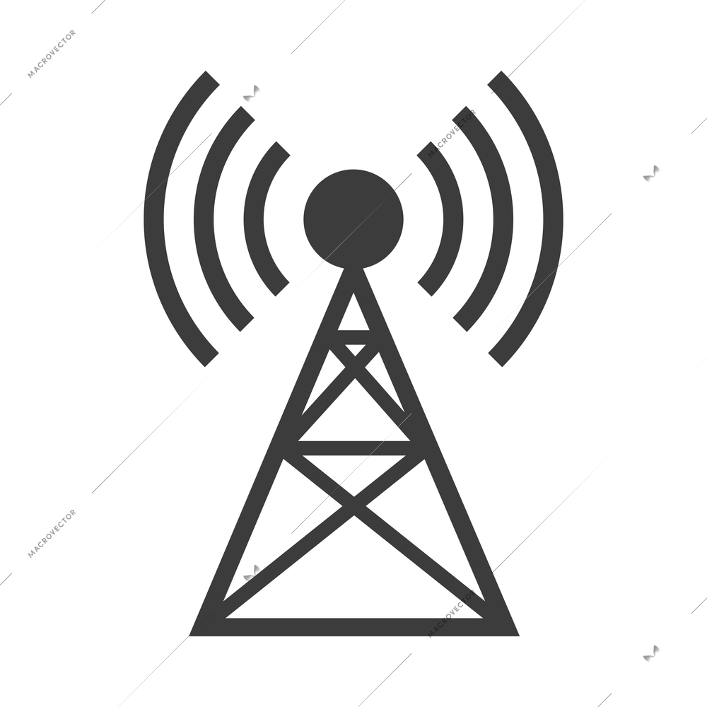 Wireless communication network business composition with black isolated wi-fi icon on blank background vector illustration