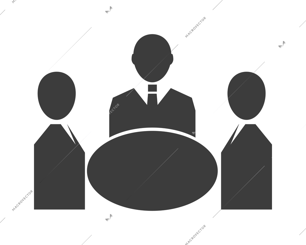 Meet online composition with isolated black icons of business communications on blank background vector illustration