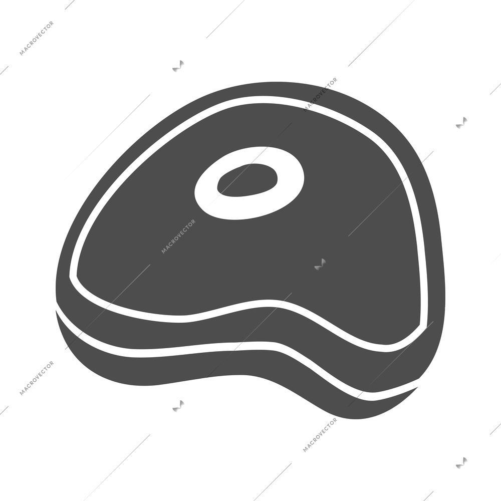 Supermarket composition with isolated monochrome food icon on blank background vector illustration