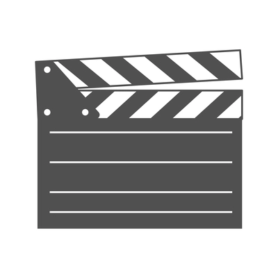 Cinema entertainment composition with isolated monochrome icon on blank background vector illustration