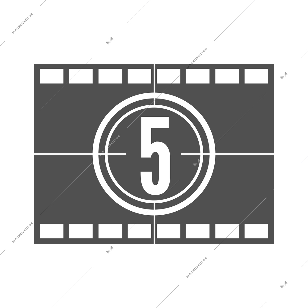 Cinema entertainment composition with isolated monochrome icon on blank background vector illustration