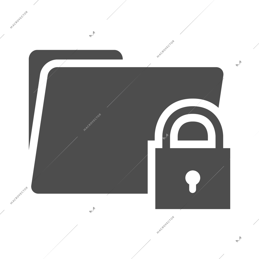 Information security composition with flat monochrome technology icon on blank background vector illustration