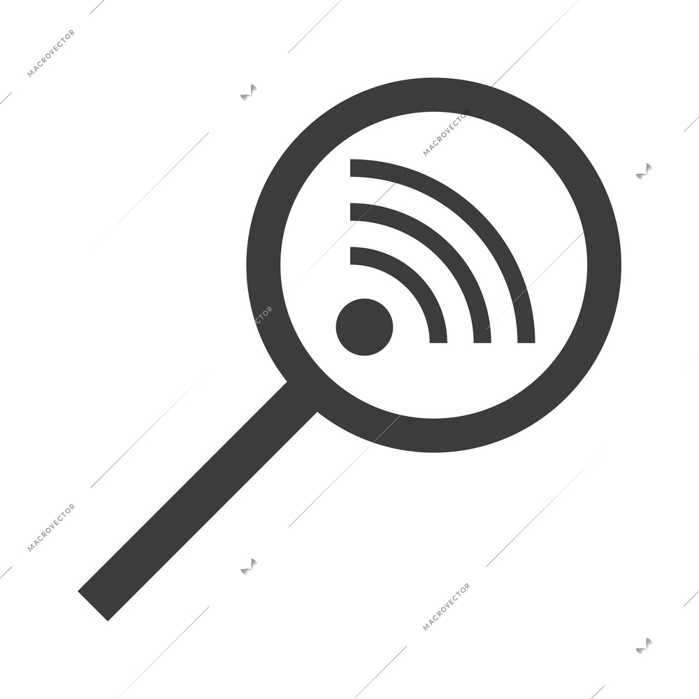 Wireless communication network business composition with black isolated wi-fi icon on blank background vector illustration