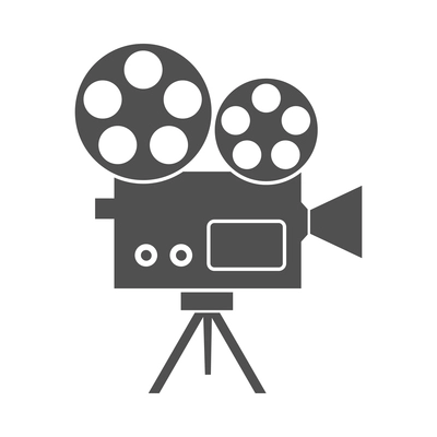 Cinema entertainment composition with isolated monochrome icon on blank background vector illustration