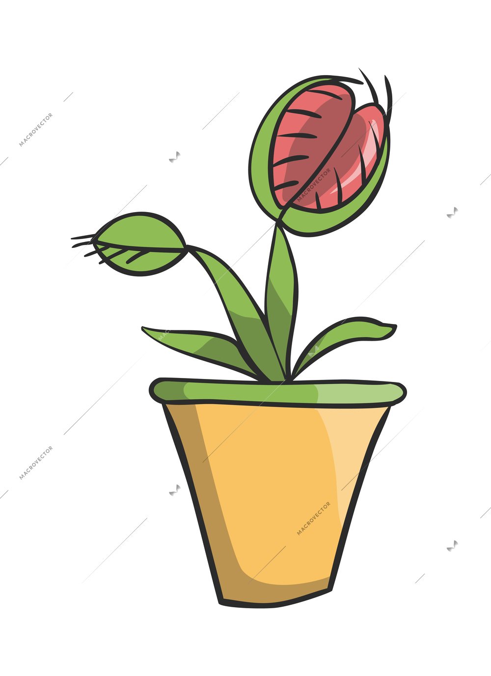 Gardener composition with isolated cartoon style icon of gardening tool on blank background vector illustration